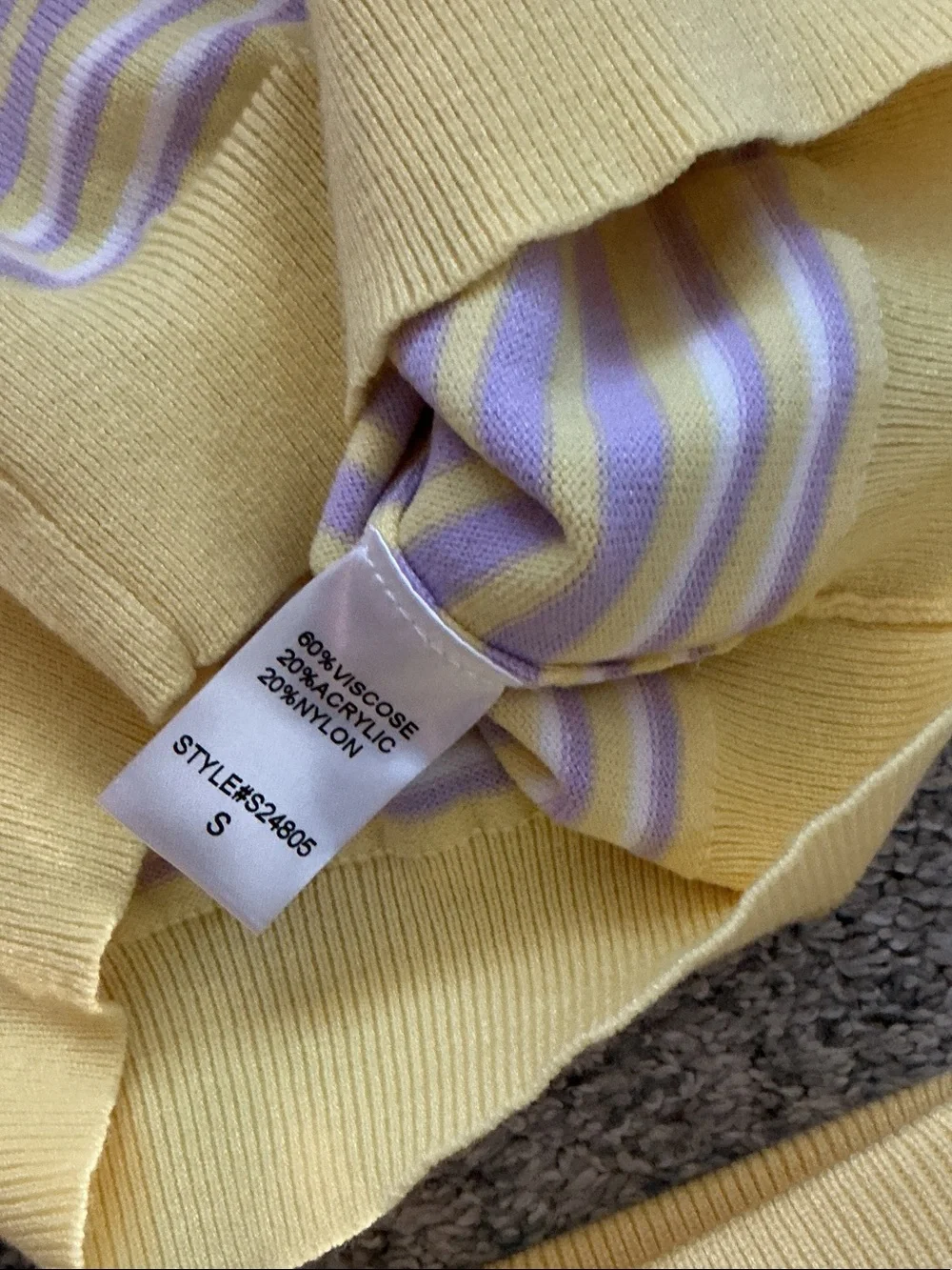NWT Mustard Seed Knit Top + Skort Set ~ Yellow & Lavender Stripe - Picture 7 of 11